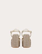 VLOGO CUT-OUT WEDGE SANDAL IN LAMINATED NAPPA LEATHER 110MM - Image 5